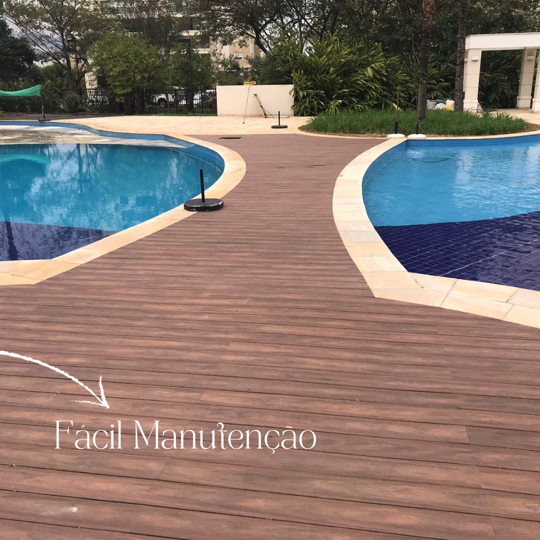 Madeira plástica para piscinas